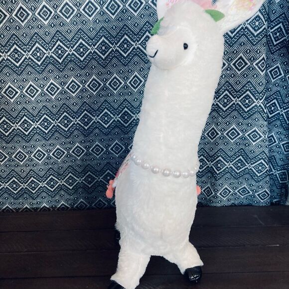 Plush Spring Llama Alpaca Stuffed Animal Decor Statue - Picture 4 of 8